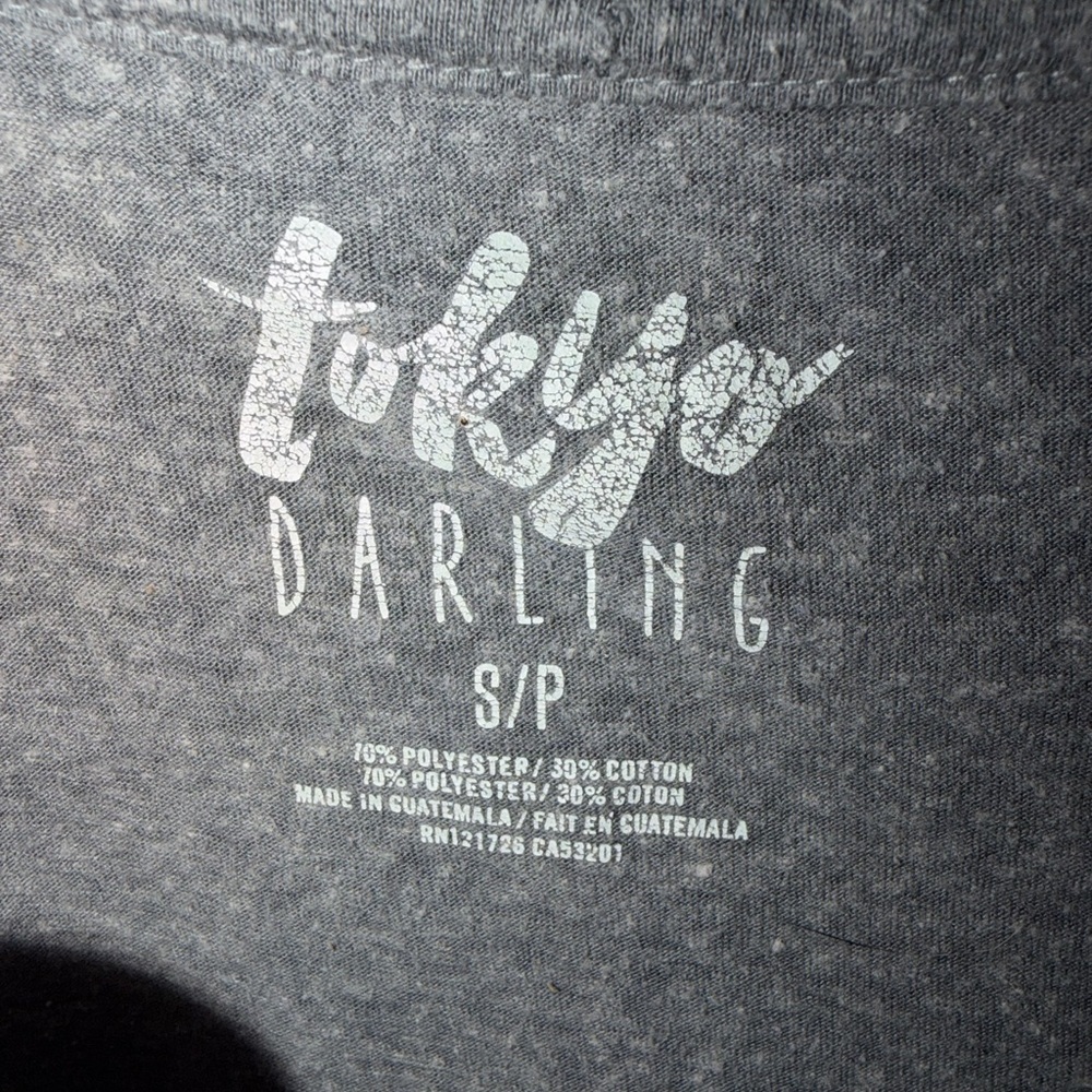 Gray Women’s Cropped T-Shirt. Distressed - Picture 4 of 4